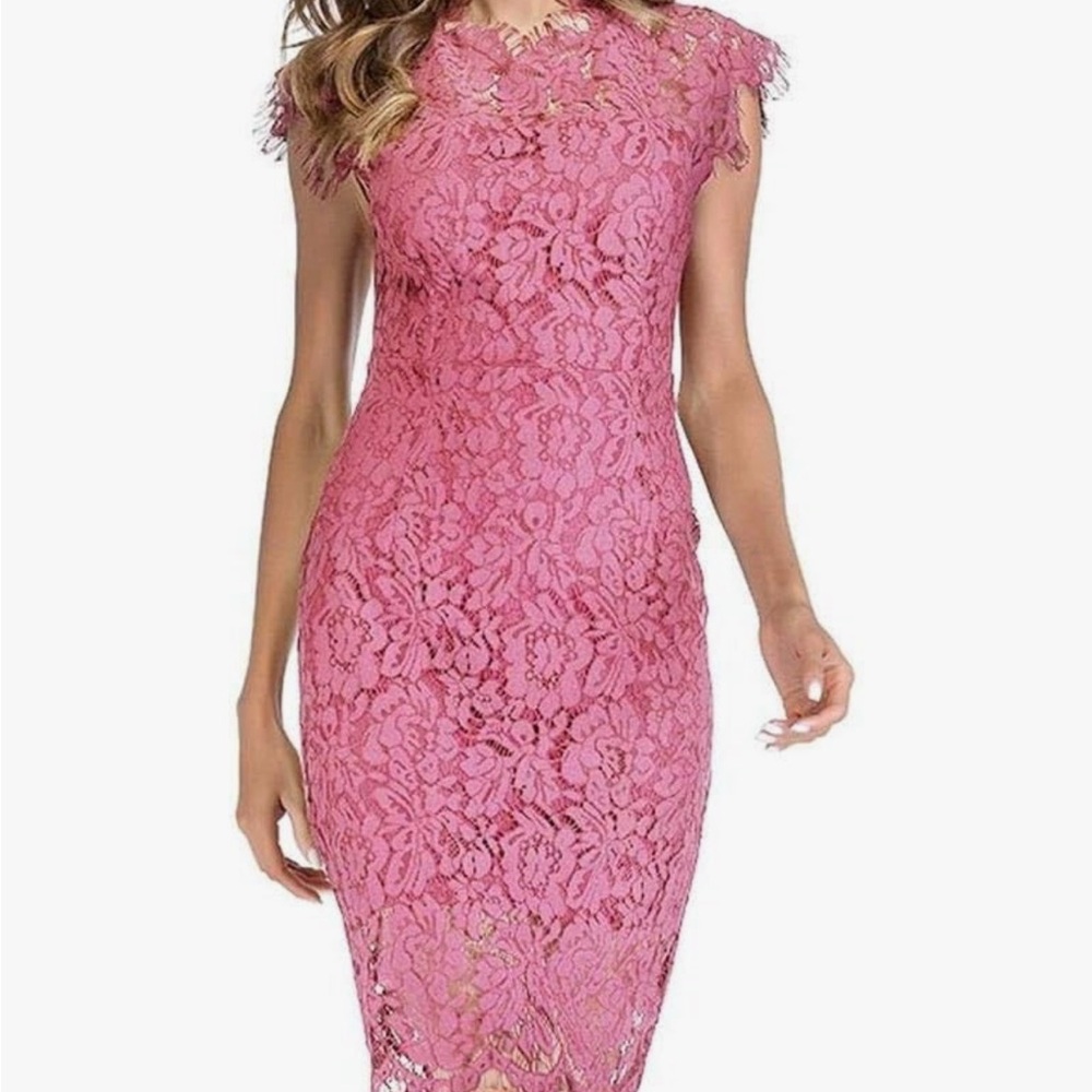 Elegant Pink Lace Dress